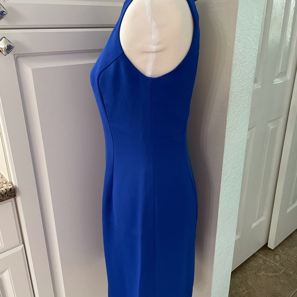 Adrianna Papell Royal Blue Keyhole Open Back Dress - Picture 4 of 7